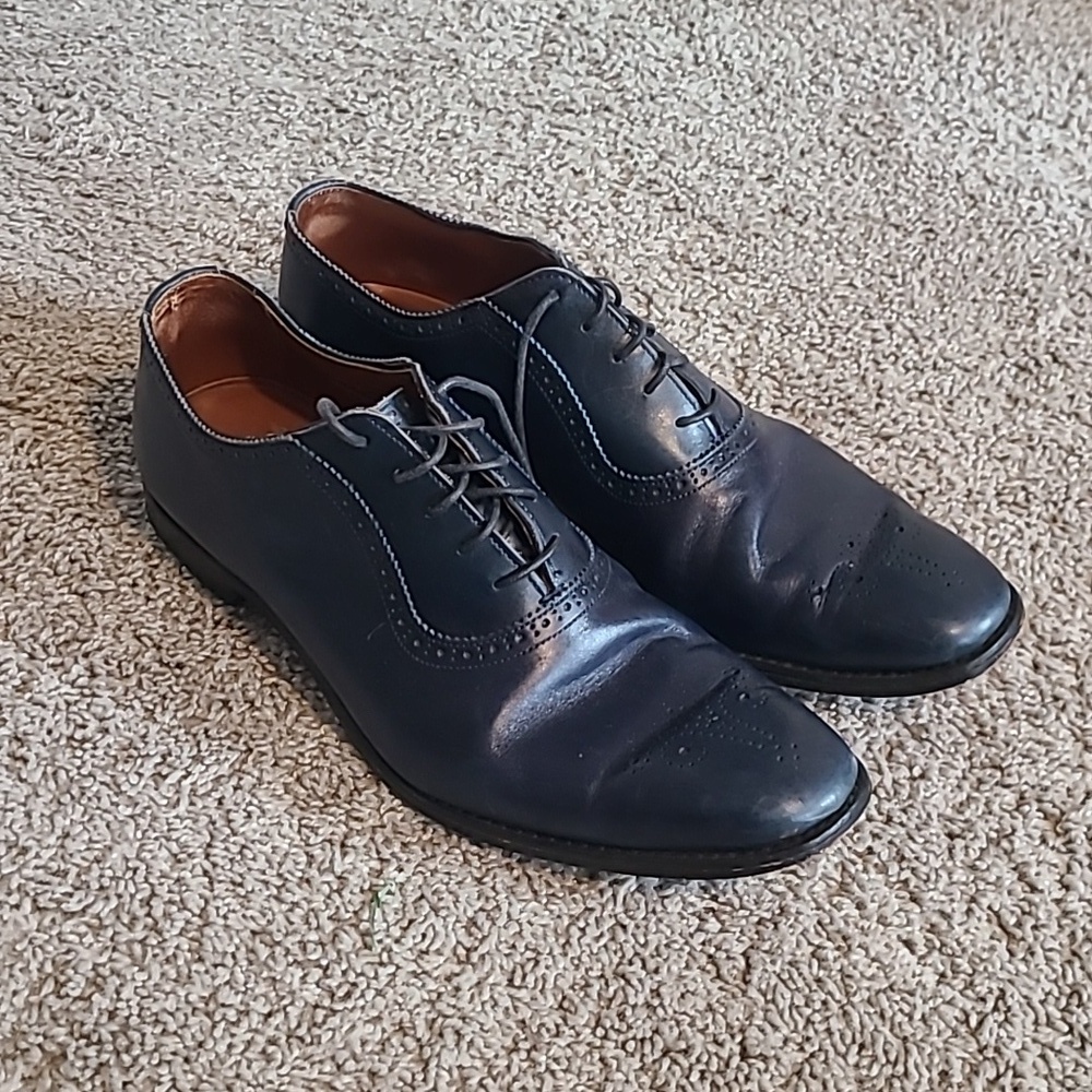 EUC Allen Edmonds Cornwallis Navy Blue Leather Dress Shoes Oxfords Men 14B - Picture 2 of 9